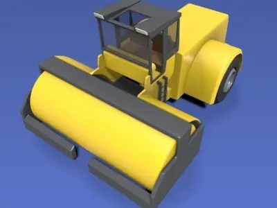 Road roller vehicle 3D model