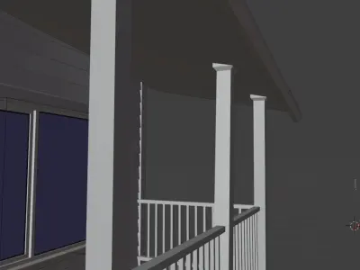 Abandoned House Base mesh Free low-poly 3D model