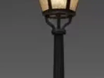 Antique Victorian Snowy Street Lamp  Winter Outdoor Lantern PBR 3D model