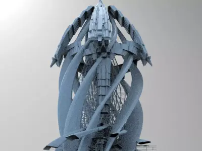 Spiral ascension watchers tower  3D model