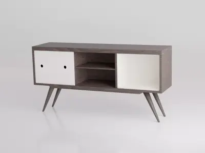 TV Rack Shelf Retro 3D model