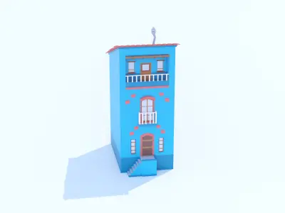 Italian Building number 7 Lowpoly Low-poly 3D model