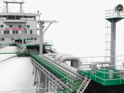  Horizon LNG Carrier Ship with Four Spherical Tanks Red 