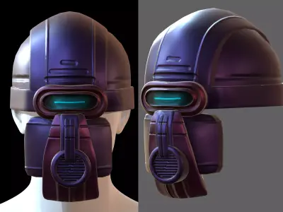 Gas mask helmet 3d model scifi Low-poly  Low-poly 3D model 186