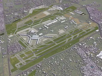 Delhi Airport Low-poly 3D model