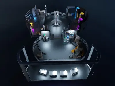 Sci-fi Hideout Low-poly 3D model