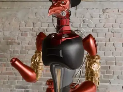 Robot Doctor Plague Low-poly 3D model