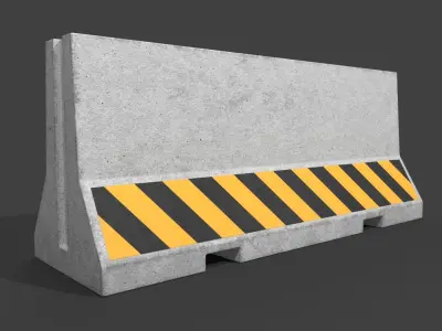 Concrete Barrier Low-poly 3D model