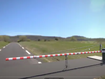 Railroad Barrier 8m High and Low-Poly 3D Model Pack