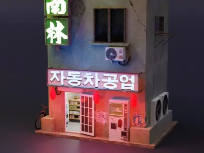 Cyberpunk Building 3 Low-poly 3D model