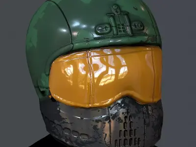 Gas mask helmet 3d model scifi Low-poly Low-poly 3D model Low-poly 3D model 43
