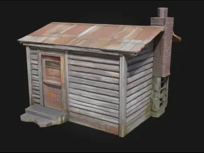 Rustic Cabin  Handcrafted Simplicity for Natural Settings 3D model