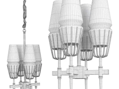 FASHION BRASS ROUND CHANDELIER Low-poly 3D model