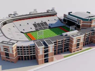 Boone Pickens Stadium - Oklahoma University Stadium USA 3D model