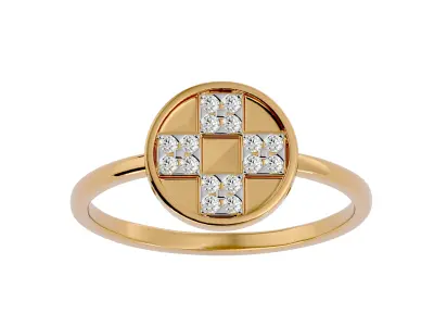 Light Minimalist Diamond Ring 3D print model 38