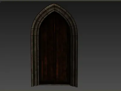 Medieval Door Low-poly 3D model