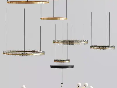 Cristallo Trihedrons Ceiling Light Collection 3D model