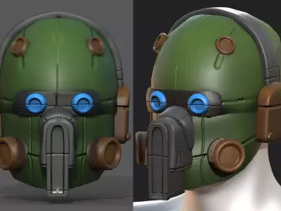 Helmet military combat soldier armor scifi  Low-poly 3D model get