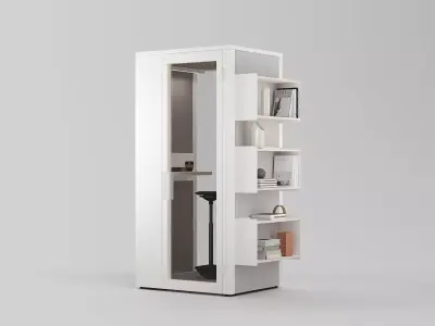 Talky S Phone Booth with Shelves 3D model