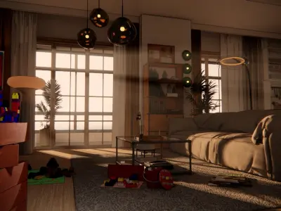 Livingroom 3D model 7