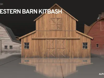 Western Barn Kitbash 3D model