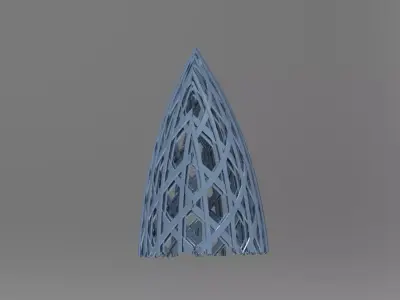 Alien prison spire top  Low-poly 3D model