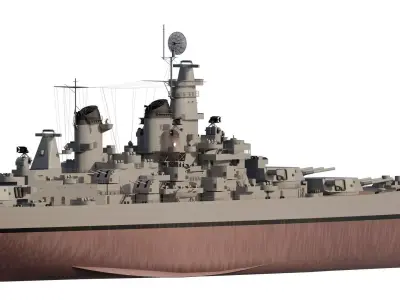 WW2 US NAVY USS  NEW  JERSEY BATTLESHIP 3D model