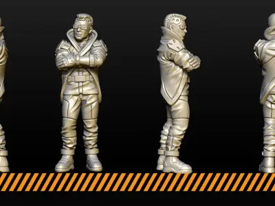 Cyberpunk civilians 3D print model