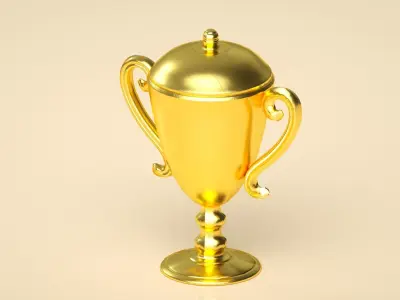 trophy golden Low-poly 3D model