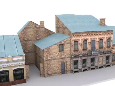 Kiev street Low-poly 3D model