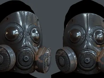 Gas mask helmet 3d model scifi Low-poly Low-poly Low-poly 3D model