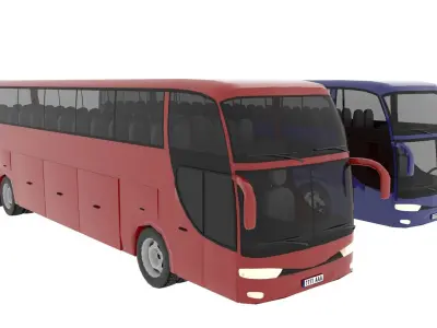 TRAVEL BUS PACK Low-poly 3D model