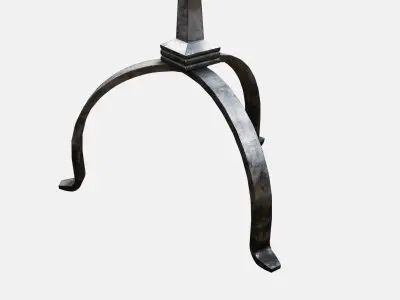 Medieval Torch Low-poly 3D model 13