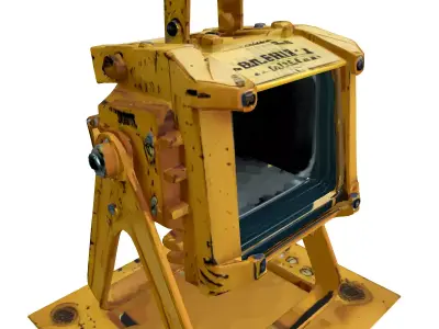 Industrial Weathered Work Light Floodlight Low-poly 3D model