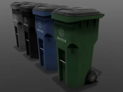 Dust Bin 3D Model  Low-poly 3D model