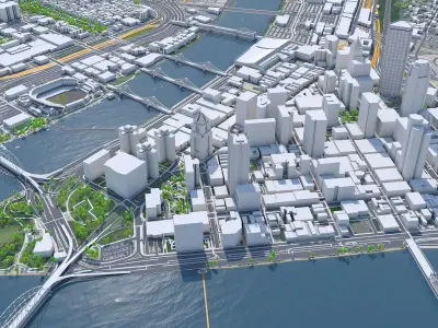 Pittsburgh Downtown Pennsylvania Low-poly 3D model