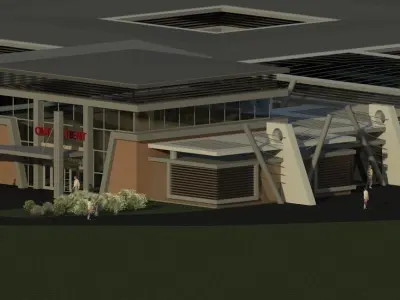 Hospital Building Low-poly 3D model