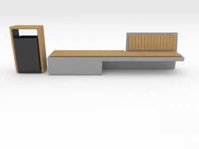 Bench Park 51 Low-poly 3D model