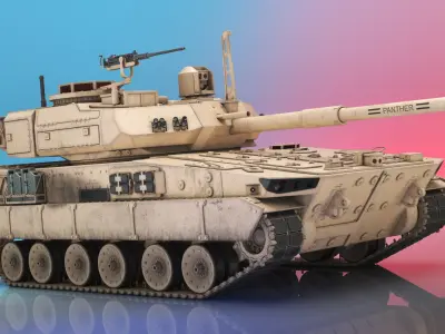  M10 Booker Tracked Vehicle with Dirty Hull Rigged 