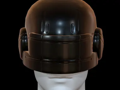 Gas mask helmet 3d model scifi Low-poly  Low-poly 3D model