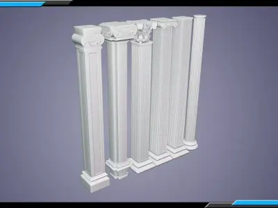 Building Architecture Element Textured Base Mesh 14 Low-poly 3D model