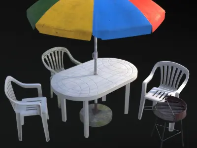 Barbecue in the garden  3D Model Pack