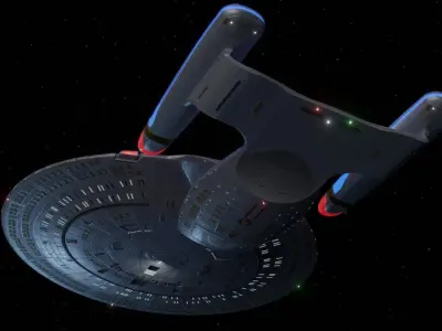 Enterprise D from Star Trek TNG Galaxy Class Starship Low-poly 3D model