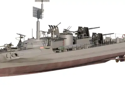 WW2 GERMAN FAST ATTACK TORPEDO BOAT 3D model