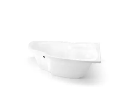 White Small Bathtub 3D model