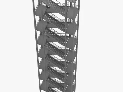 stairs metal staircase 3D model