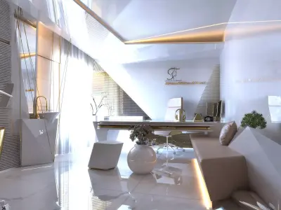 Clinic modern office with furniture and lighting 3D model