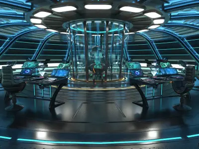 Sci Fi Interior Station 3D model