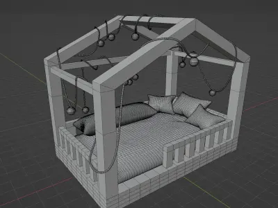 Toddler floor bed 3D model