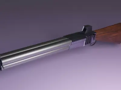 Sci-Fi animated Shotgun Low-poly 3D model